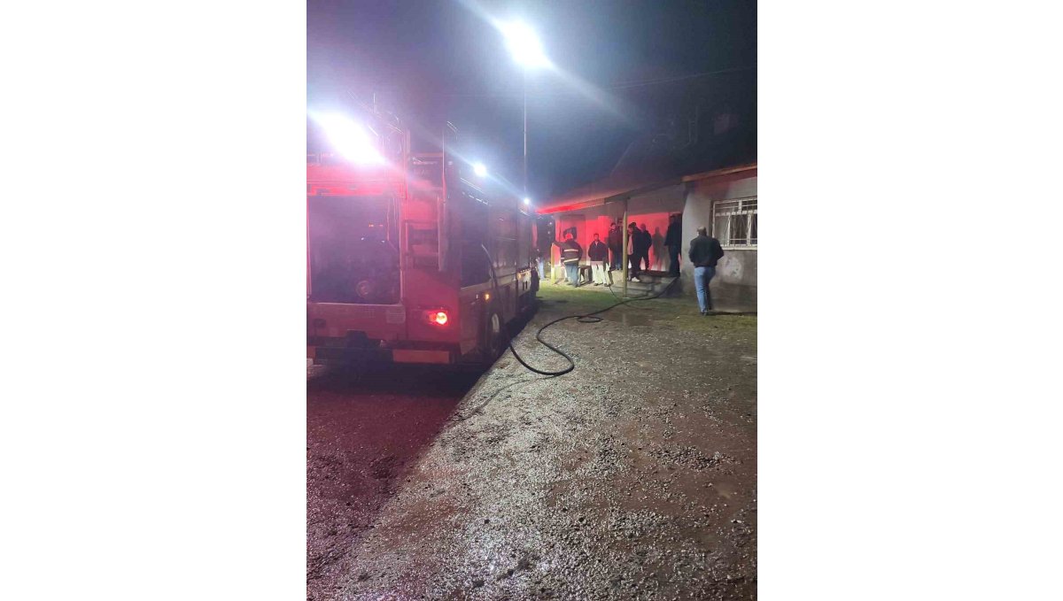 Karakoçan'da rüzgarın tutuşturduğu bacayı itfaiye ekipleri söndürdü