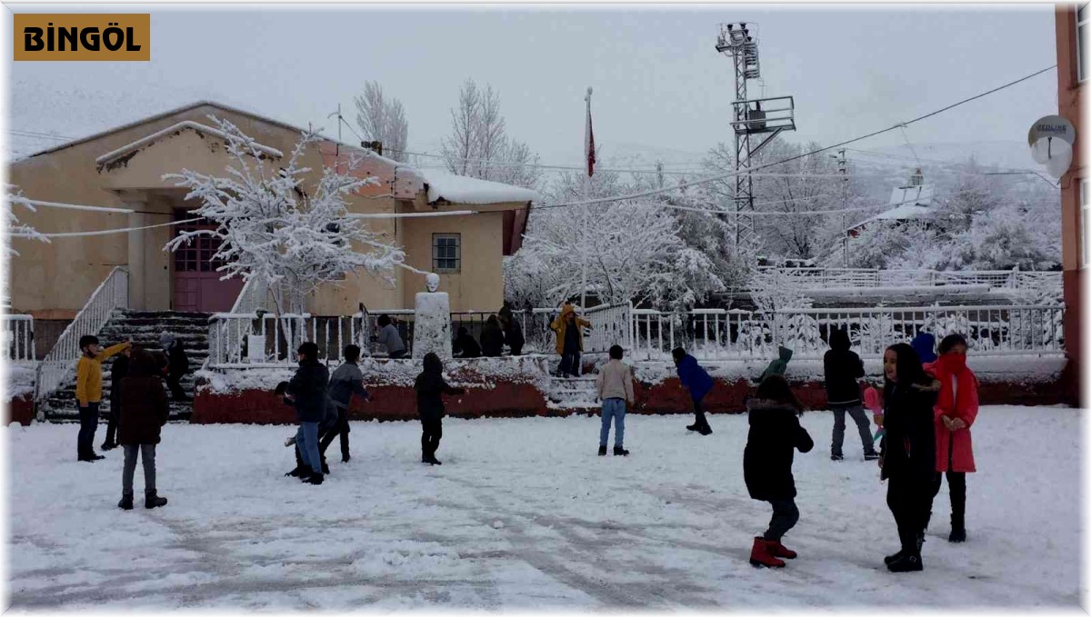 Karlıova beyaza büründü, karın tadını çocuklar çıkardı