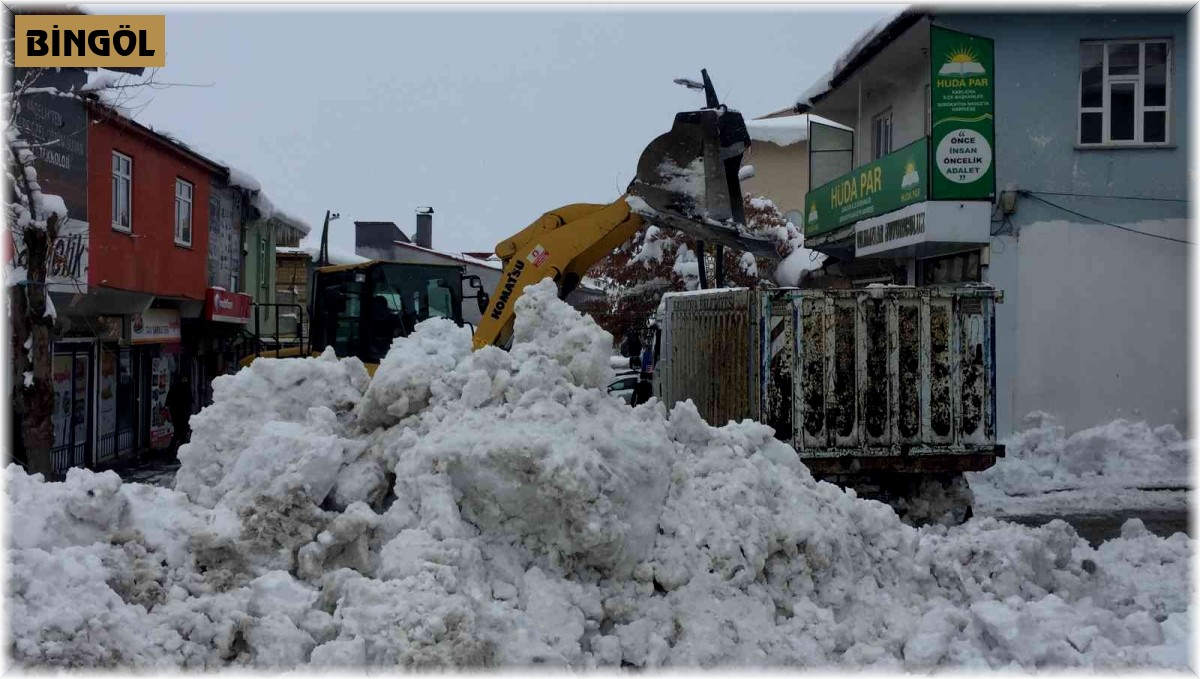 Karlıova'da 150 kamyon kar birikintisi ilçe dışına taşındı