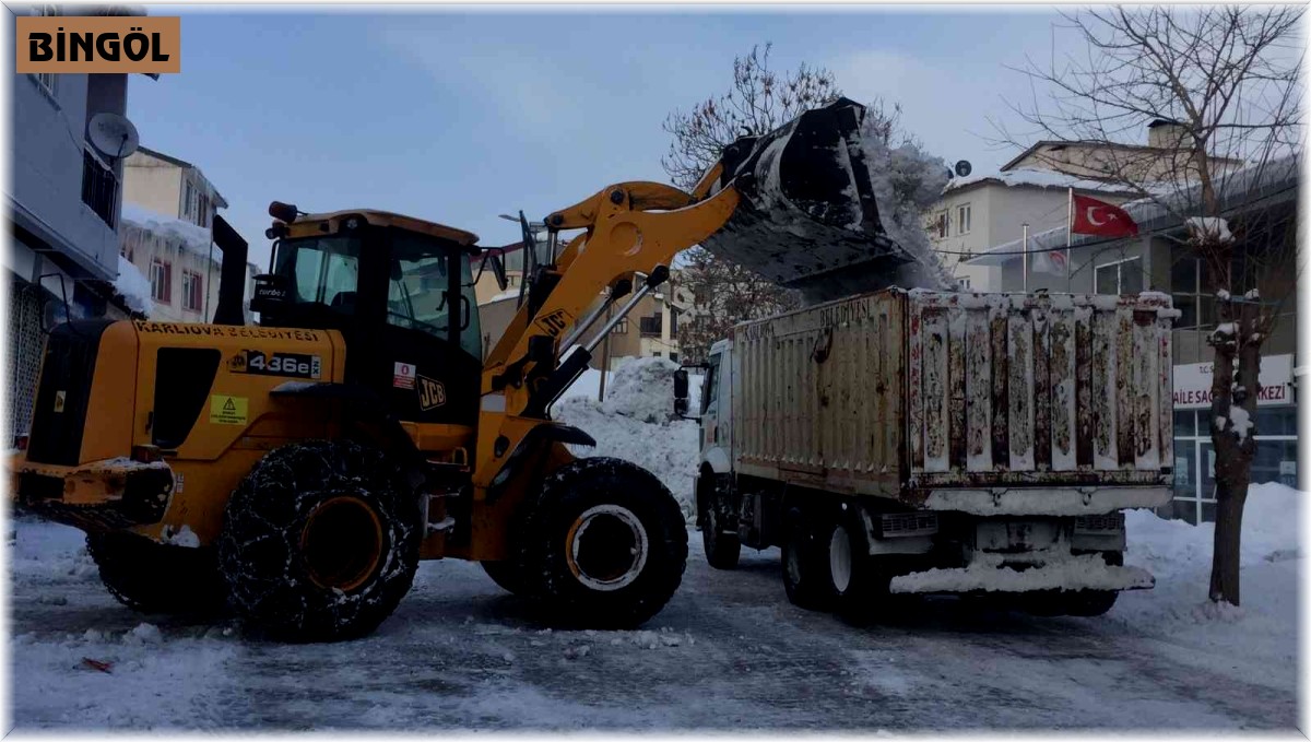 Karlıova'da 2 ayda 6 bin kamyon kar ilçe dışında taşındı