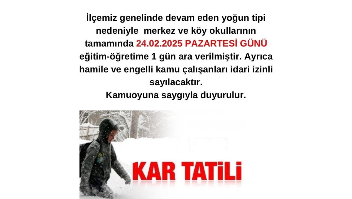 Karlıova'da eğitime kar engeli