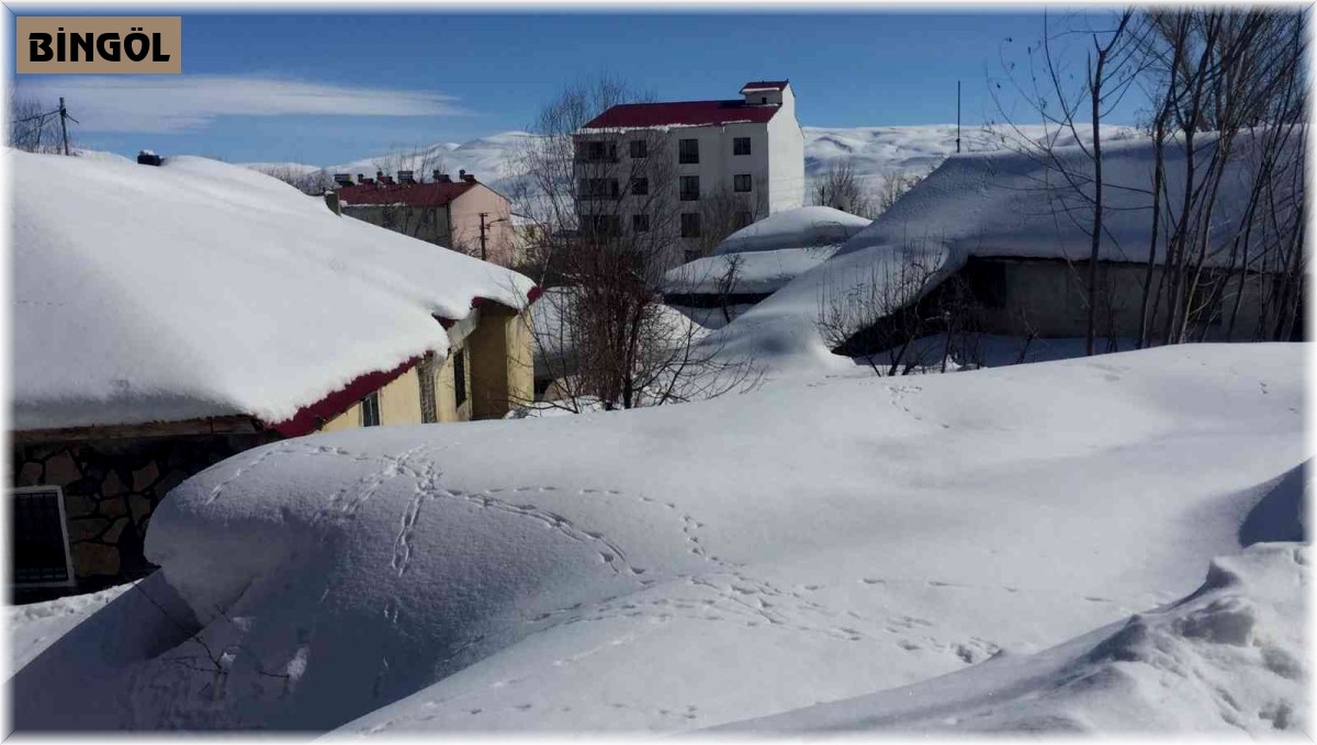 Karlıova'da evler kar altında
