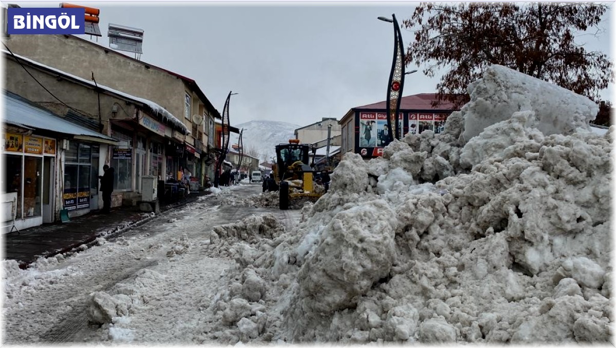 Karlıova'da günde 40 kamyon kar ilçe dışına atılıyor