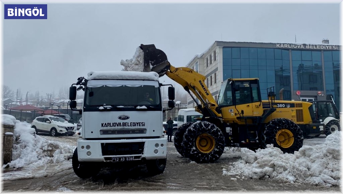 Karlıova'da iki hafta içinde 500 kamyona yakın kar ilçe dışına atıldı