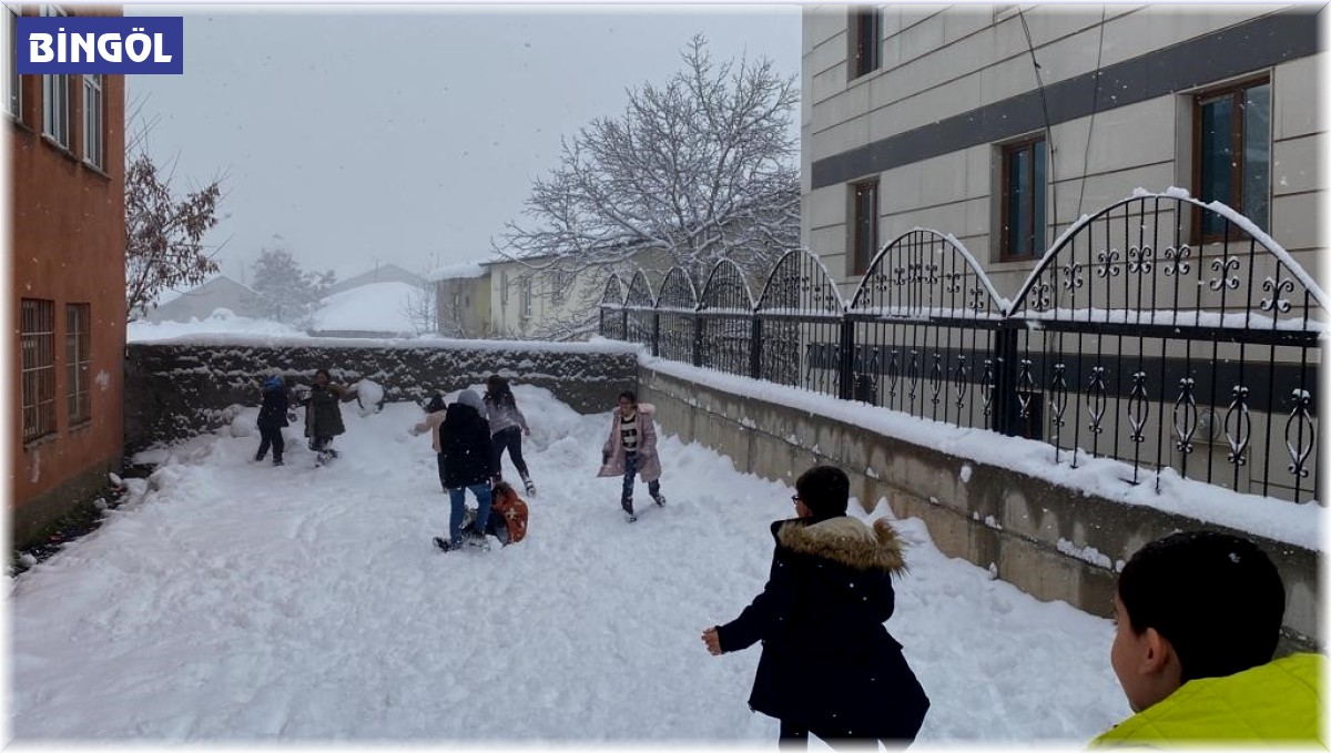 Karlıova'da kar vatandaşa çile, çocuklara eğlence oldu