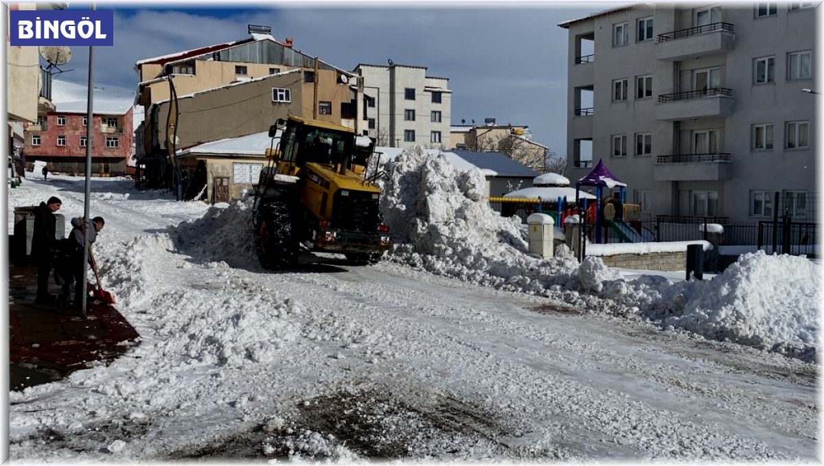 Karlıova'da kar yağdı, belediyenin karla mücadelesi de başladı