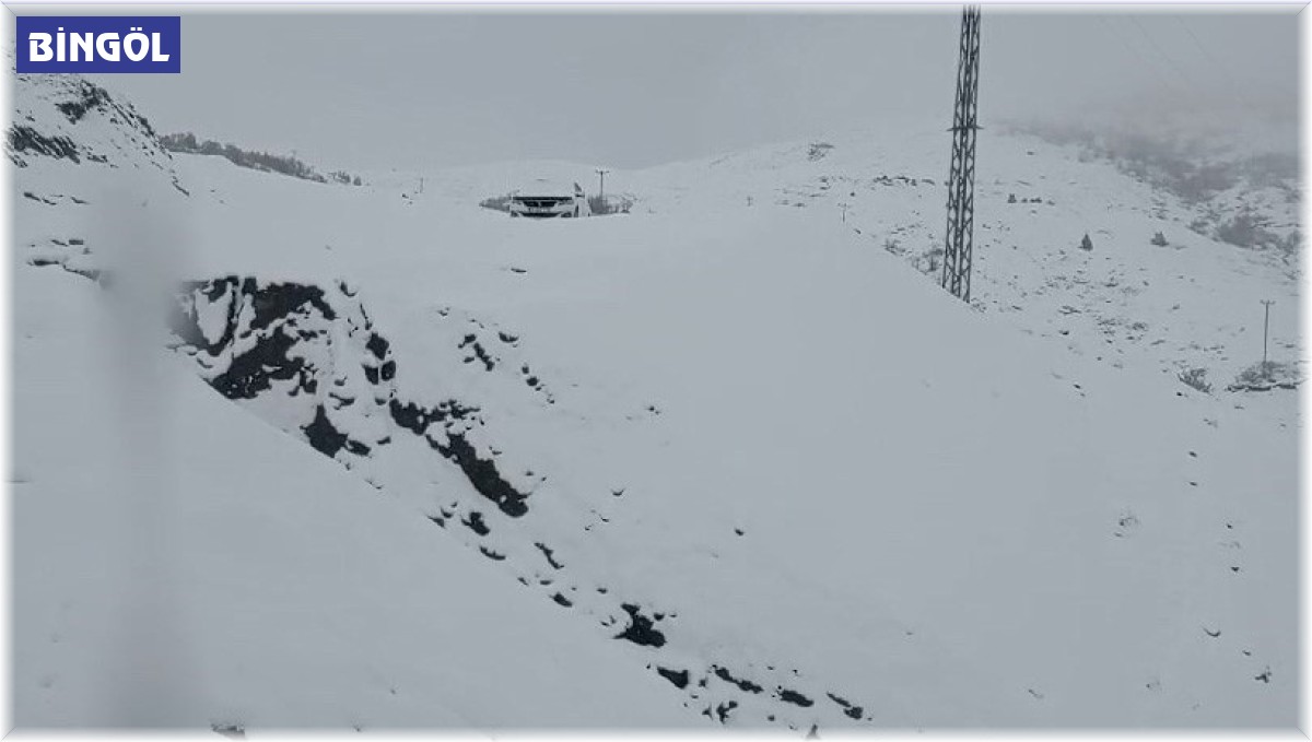 Karlıova'nın yüksek kesimleri beyaza büründü