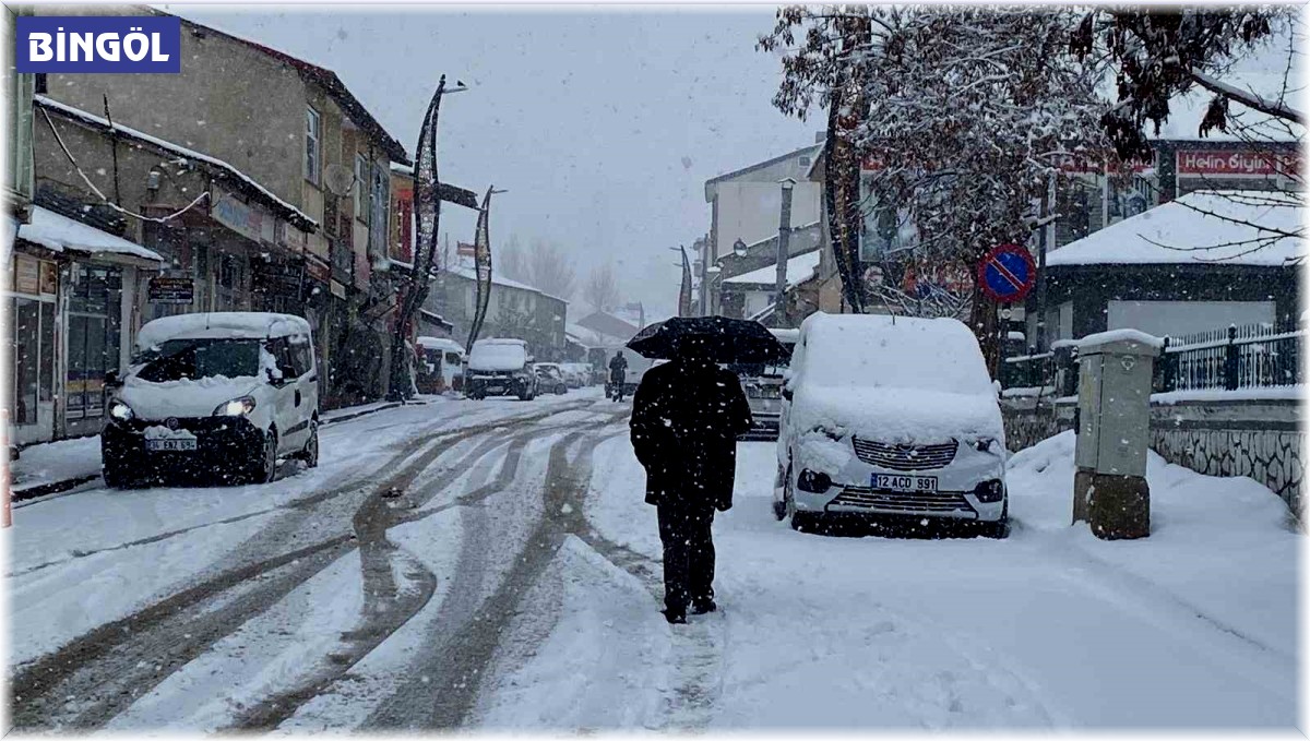 Karlıova'ya kış geri geldi, kar kalınlığı 15 santimi aştı