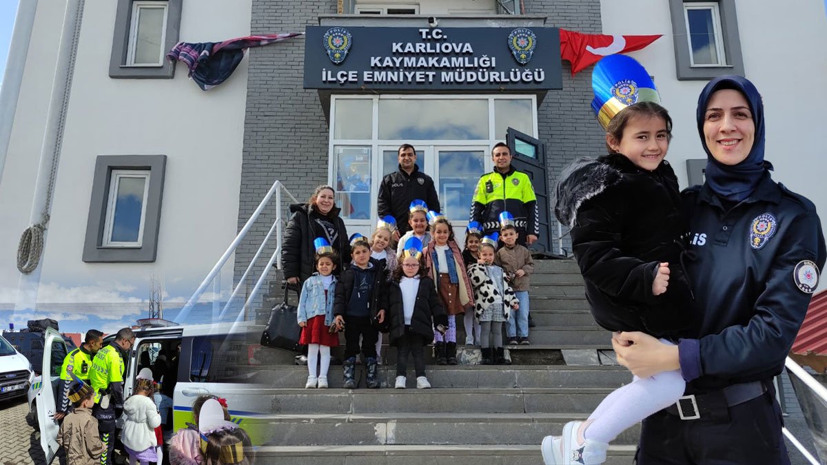 Karlıova’da minik öğrencilerden polislere Polis Haftası sürprizi
