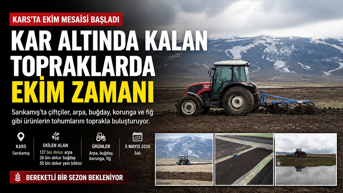 Kars Sarıkamış'ta Karlar Çekildi, Çiftçilerin Ekim Mesaisi Başladı