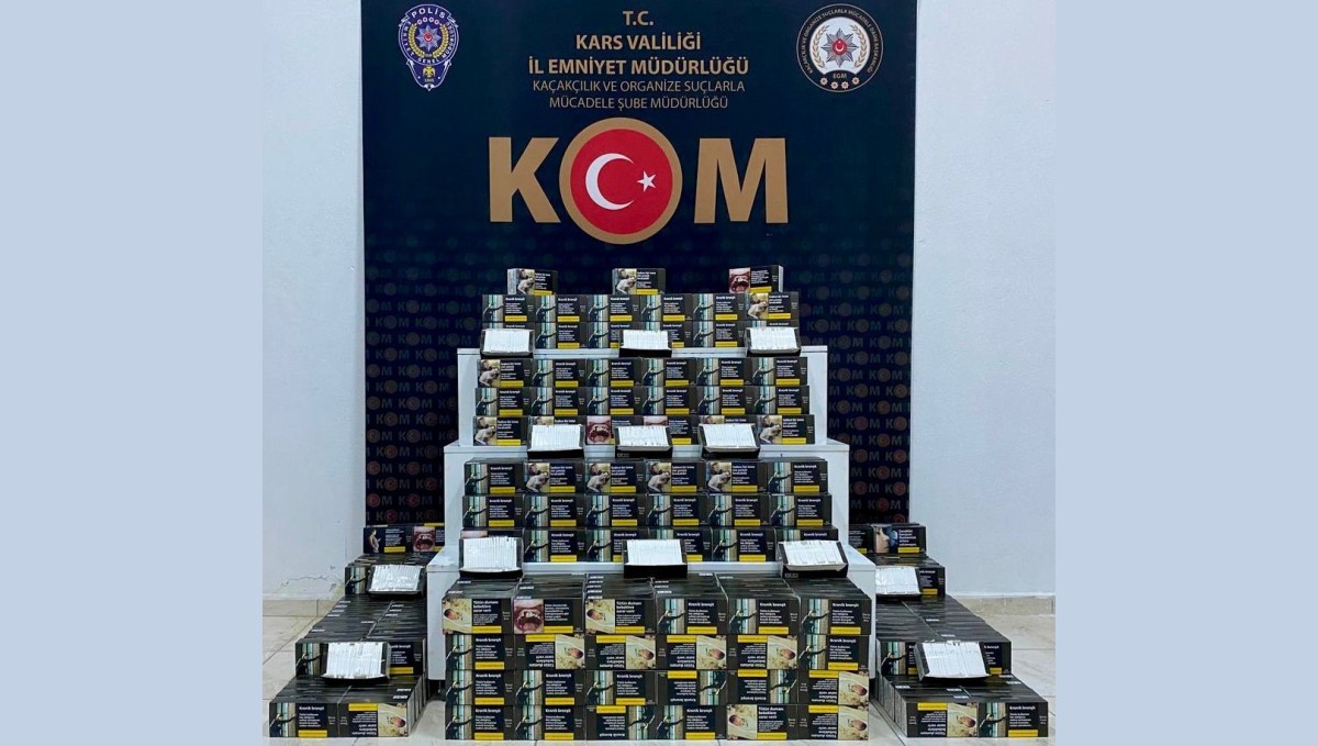 Kars'ta 100 bin boş makaron ele geçirildi