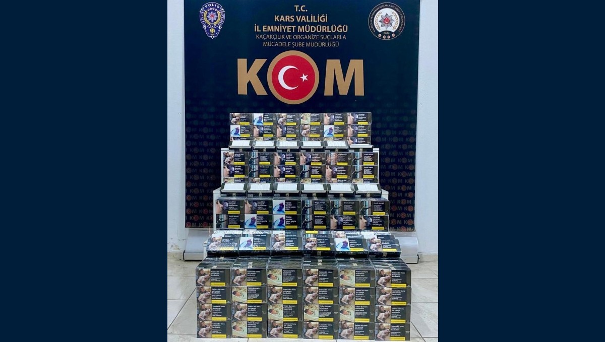 Kars'ta 100 bin makaron ele geçirildi