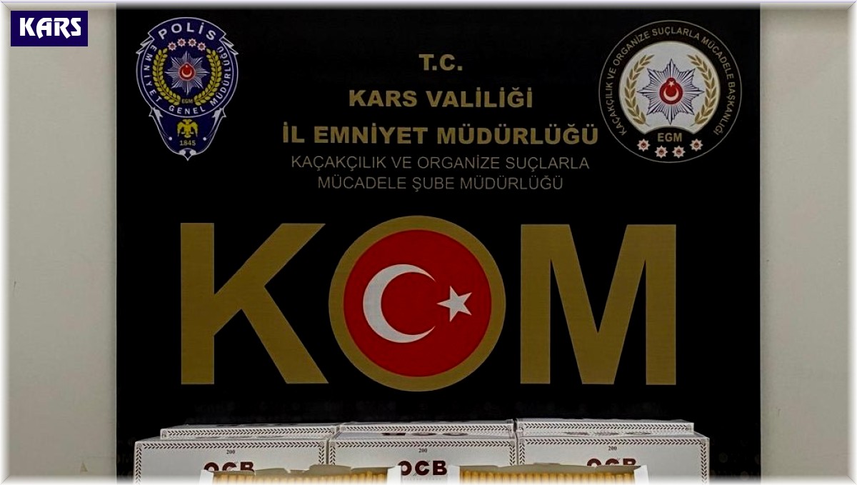 Kars'ta 50 bin boş makaron ele geçirildi