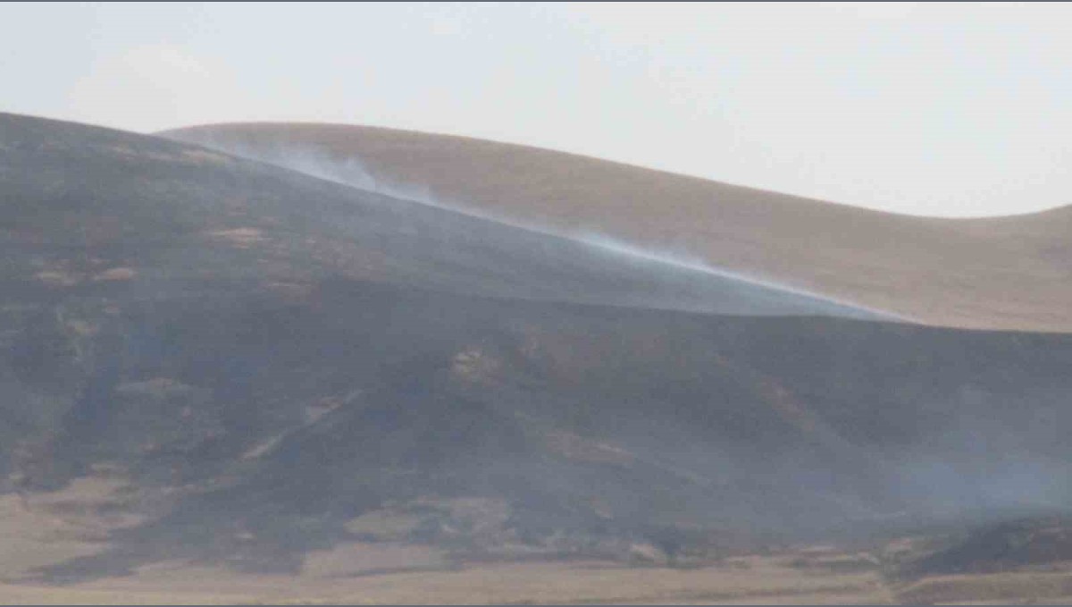 Kars'ta anız yangını