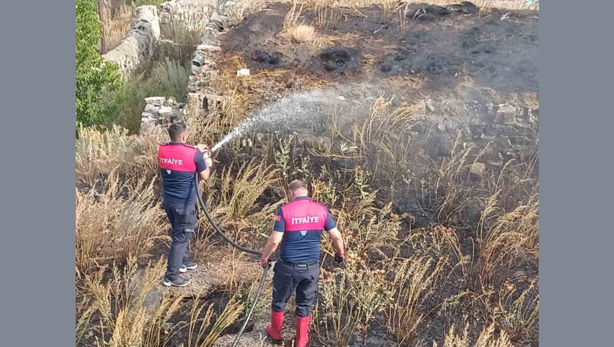 Kars'ta anız yangını kısa sürede söndürüldü