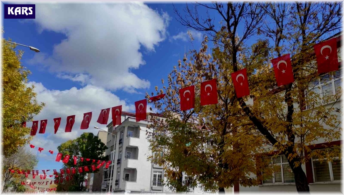 Kars'ta cadde ve sokaklar bayraklarla donatıldı