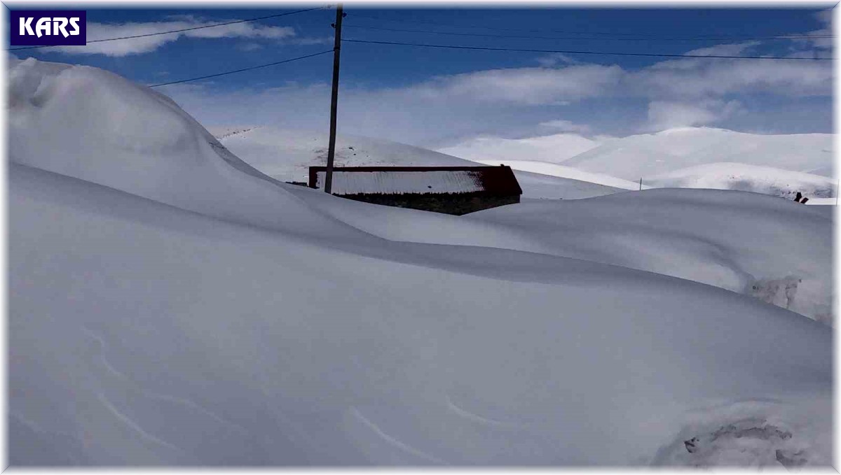Kars'ta evler kar altında kaldı