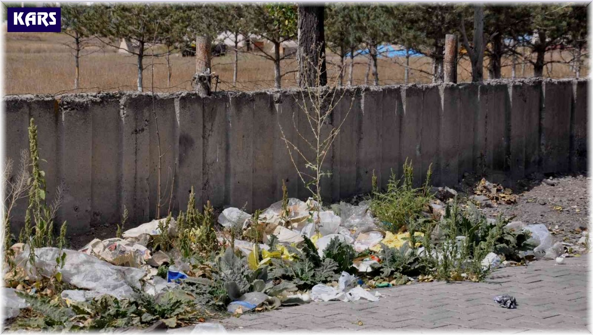 Kars'ta gelişi güzel atılan çöpler çevreyi kirletiyor