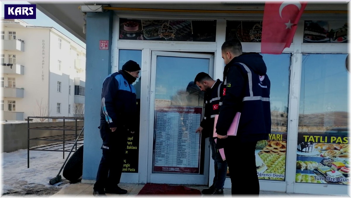 Kars'ta işyerlerinde fiyat listesi denetimi