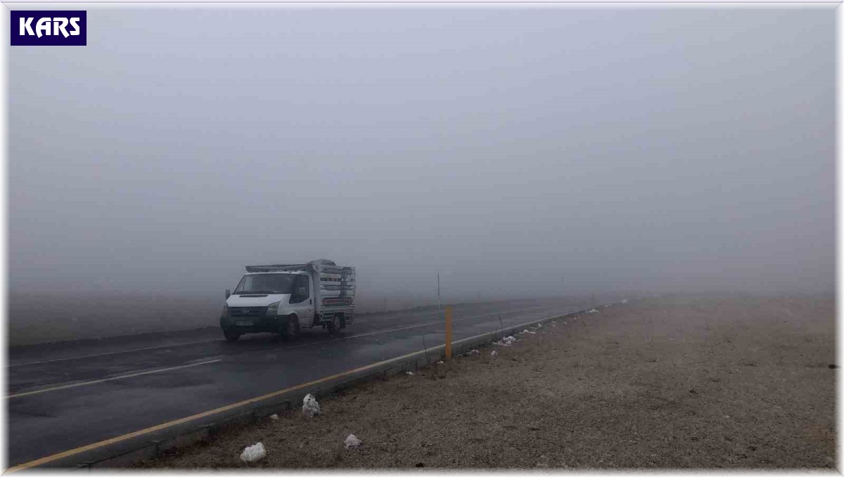 Kars'ta kar yağışı ve sis ulaşımı olumsuz etkiliyor
