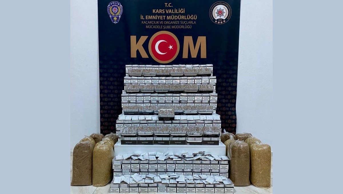 Kars'ta makaron ve tüten ele geçirildi