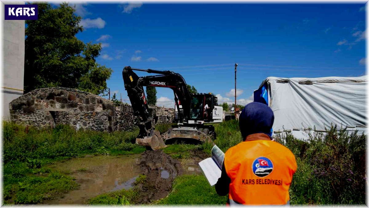 Kars'ta metruk binaların yıkımı sürüyor