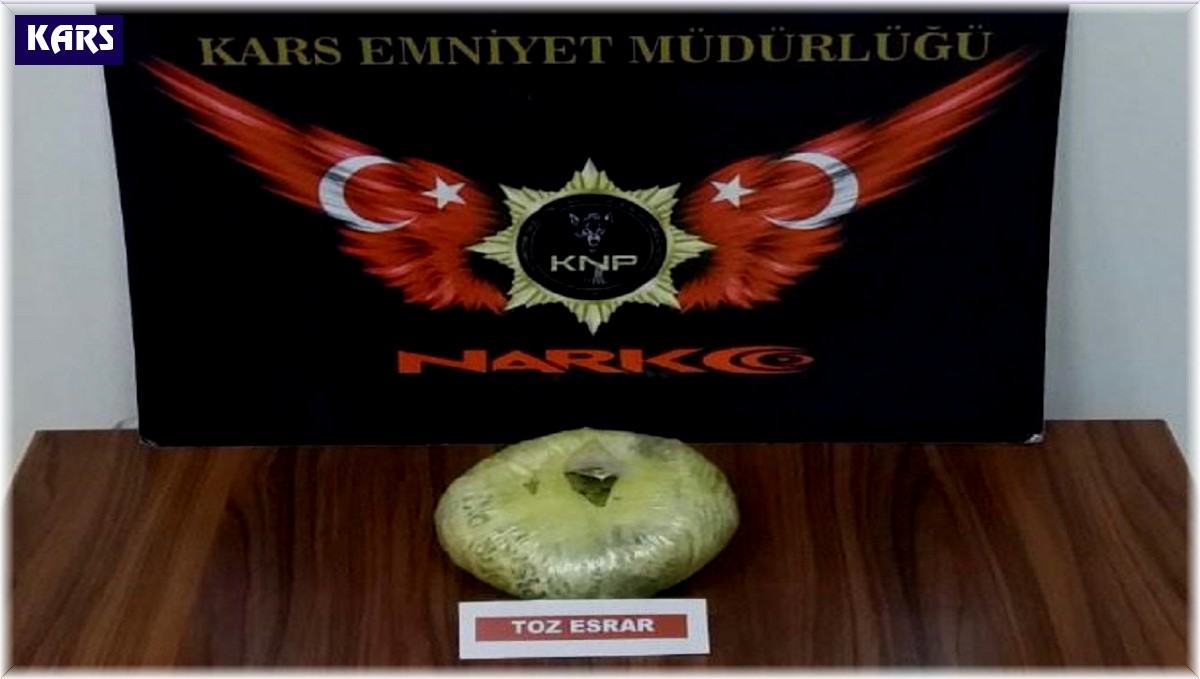 Kars'ta uyuşturucu, narkotik köpeği Daxo'ya takıldı