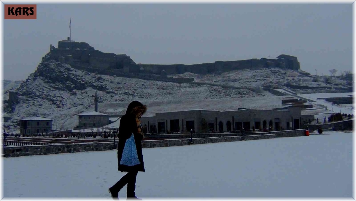 Kars'ta vatandaşların kar mesaisi başladı