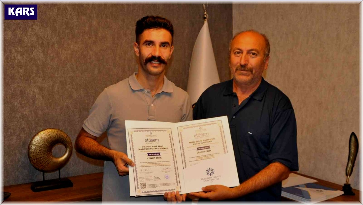 Karslı gazeteciler drone ehliyeti ve sertifikalarını aldı