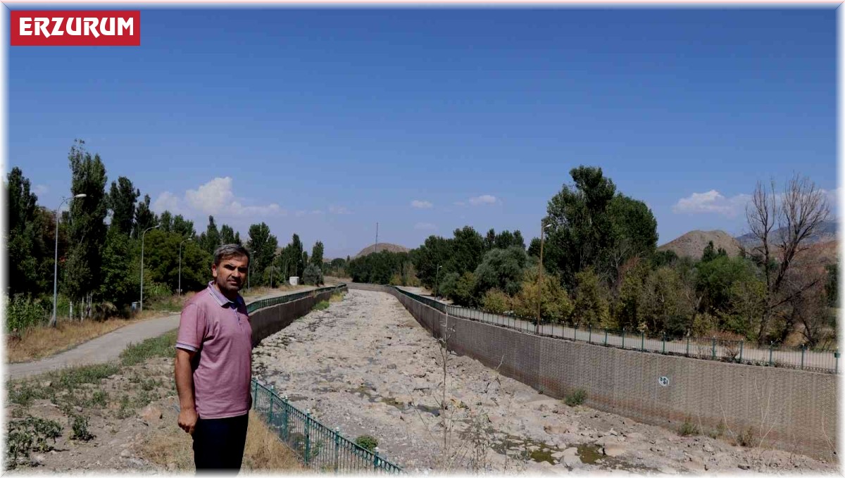 Kavurucu sıcaklar Oltu Çayı'nı kuruttu