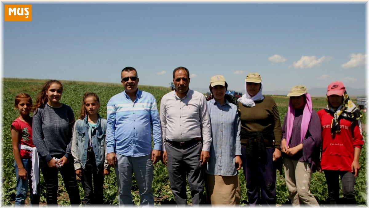 Kaymakam Bayram, tarlada çalışan çiftçilerle bayramlaştı