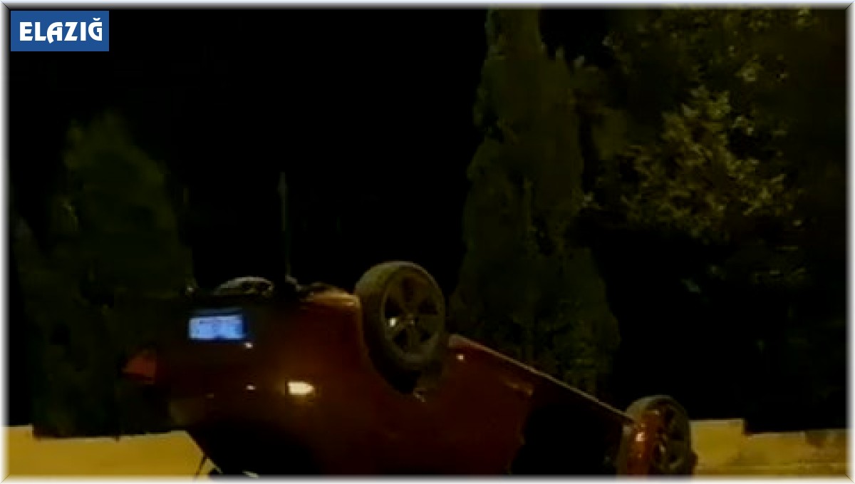 Kaza yapan alkollü sürücü, ters dönen otomobili bırakıp kaçtı