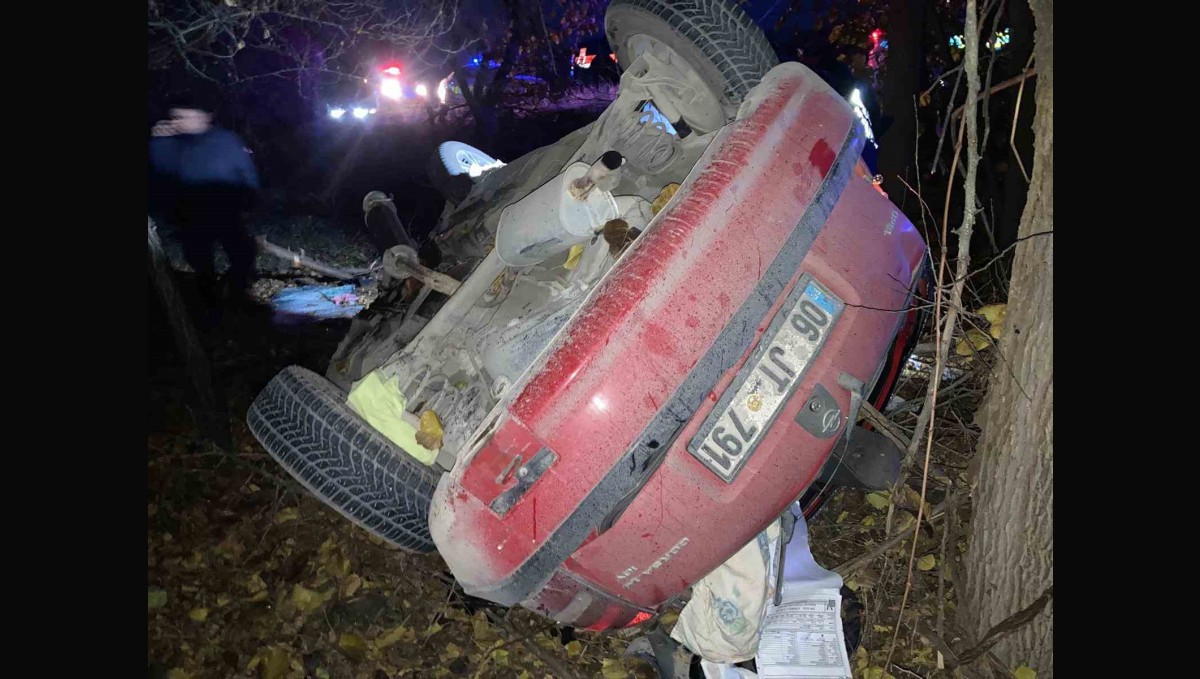 Kontrolden çıkan otomobil kayısı bahçesine uçtu: 1 yaralı