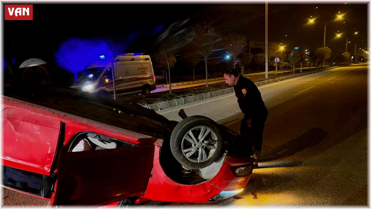 Kontrolden çıkan otomobil ters döndü: 1 yaralı