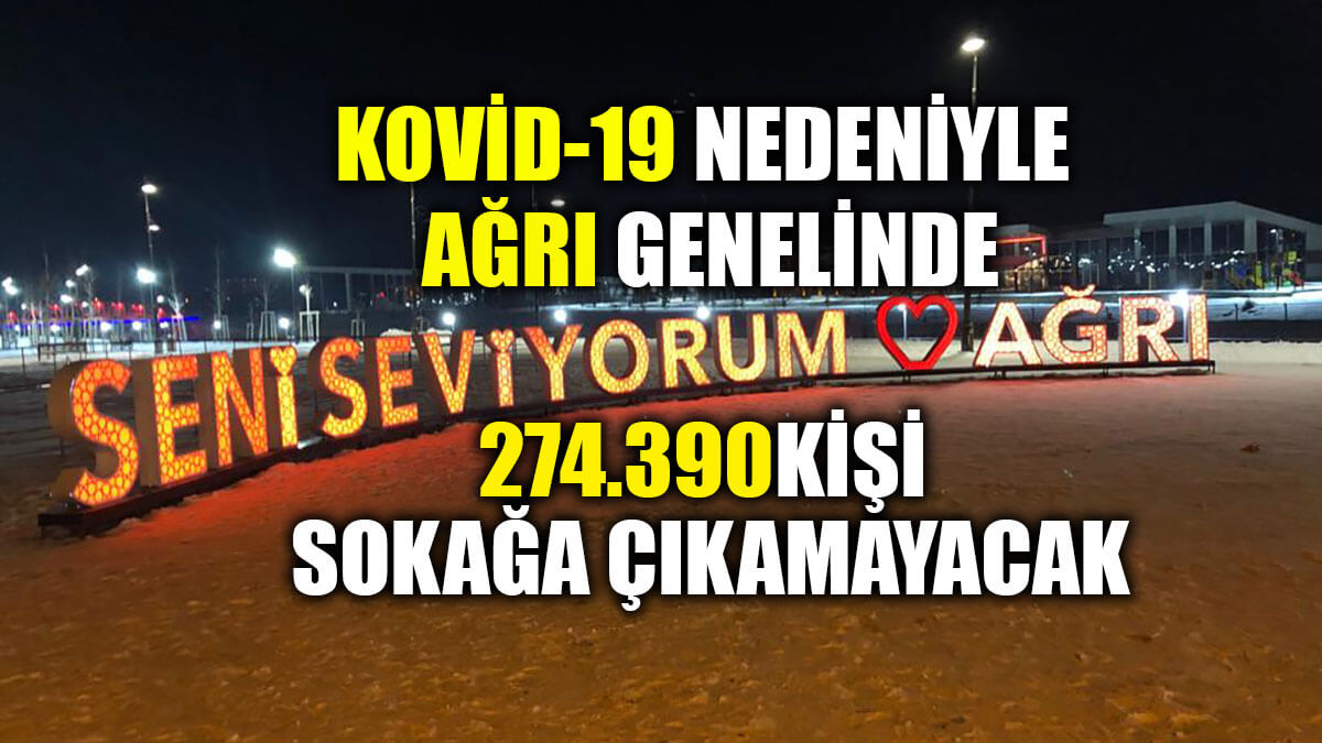 Kovid-19 nedeniyle Ağrı genelinde 274.390 kişi sokağa çıkamayacak