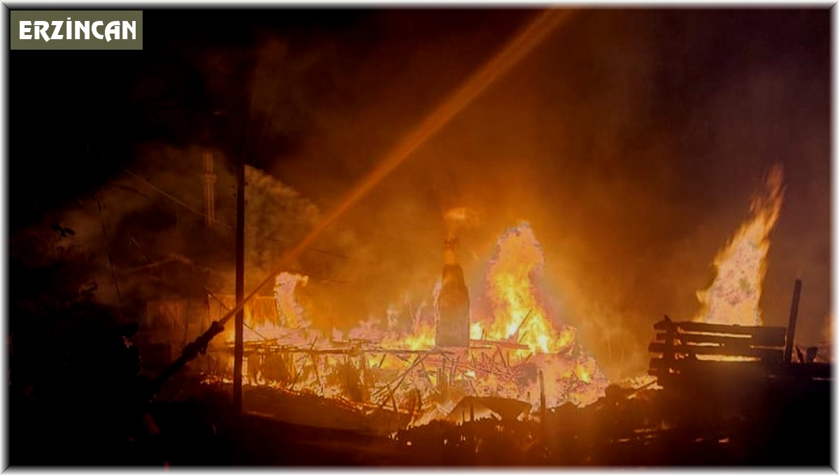 Köyde çıkan yangında 4 ev, ahır, ambar, odunluk yandı