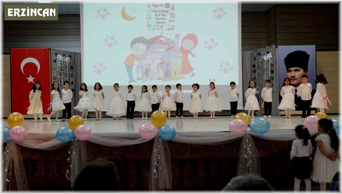 Kur'an kursu mezuniyetinde renkli görüntüler oluştu