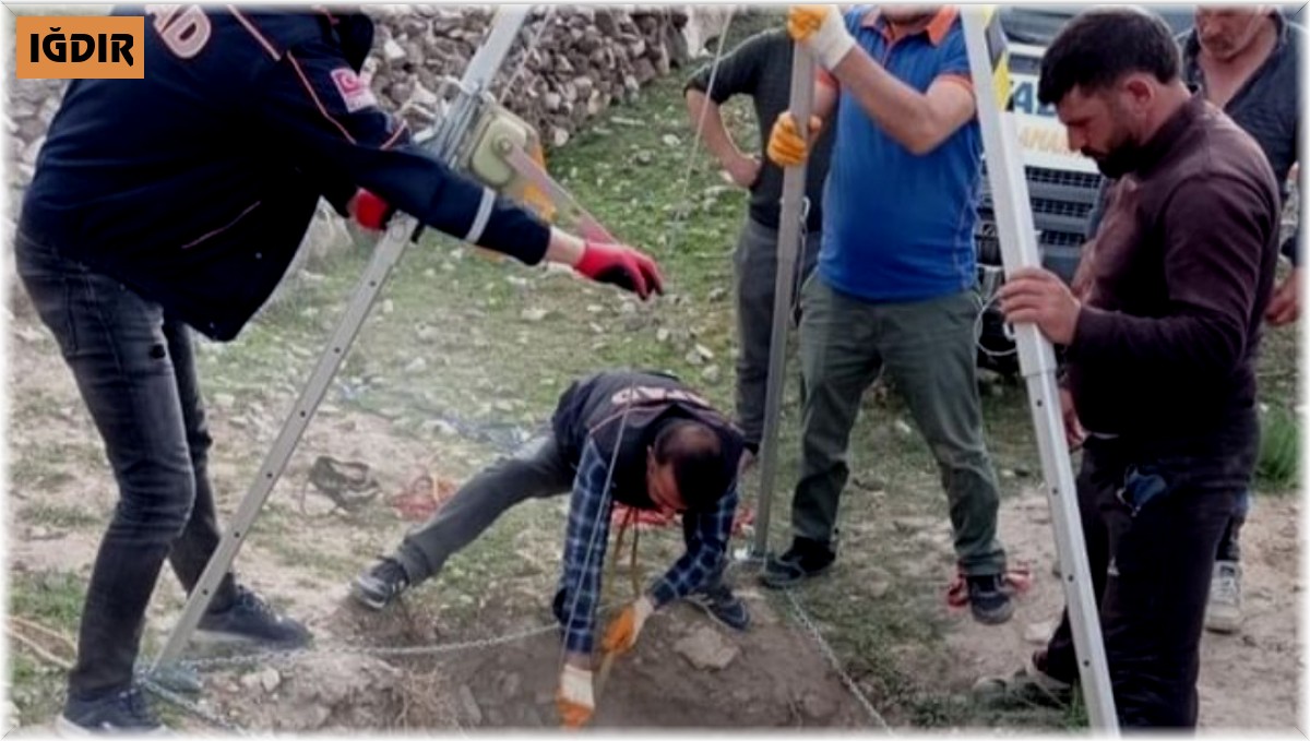 Kuyuya düşen inek, AFAD ekibi tarafından kurtarıldı