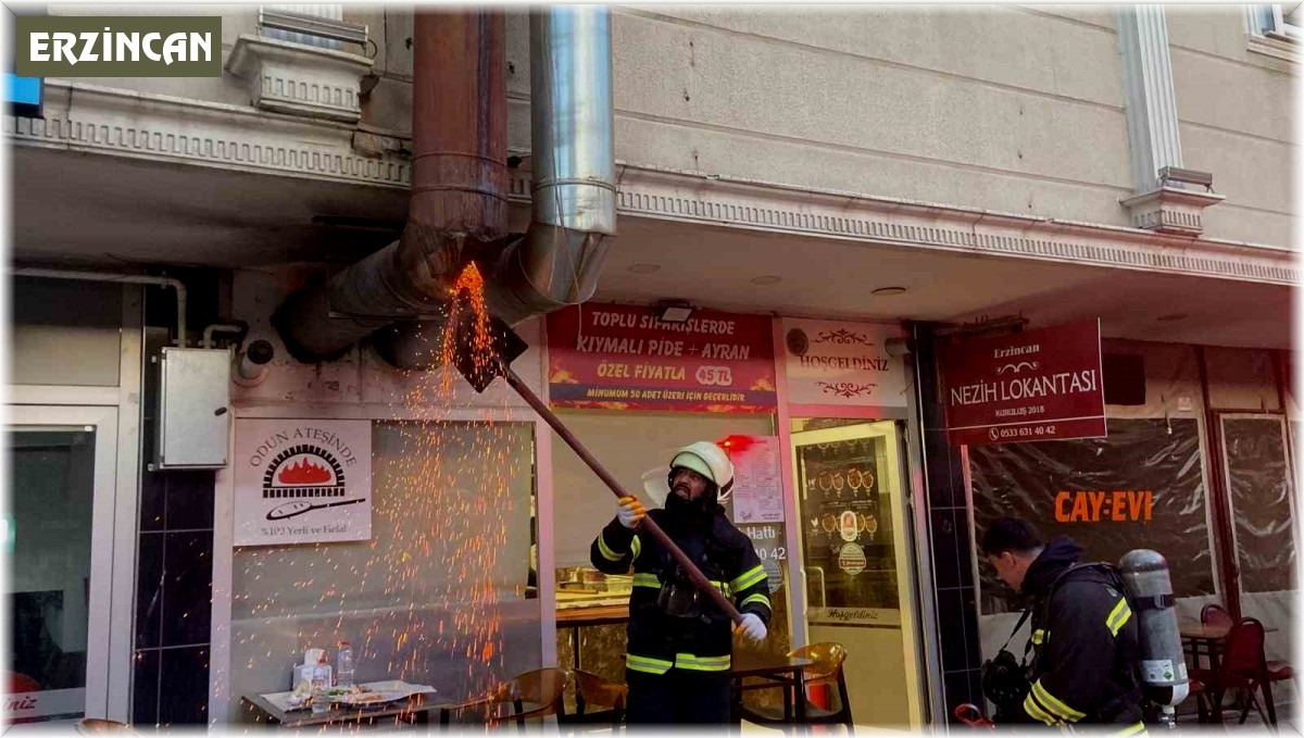 Lokantanın fırın bacasında çıkan yangın söndürüldü
