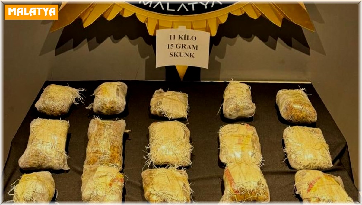 Malatya'da 11 kilo 15 gram skunk ele geçirildi