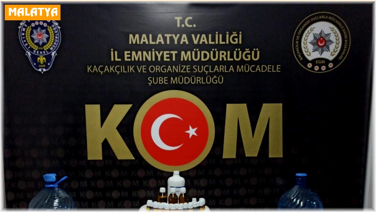 Malatya'da 128 litre sahte alkol ele geçirildi