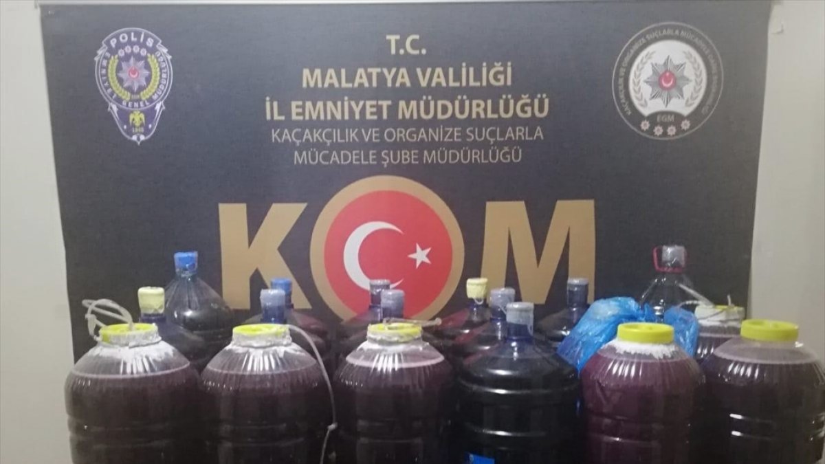 Malatya'da 394 litre sahte alkol ele geçirildi