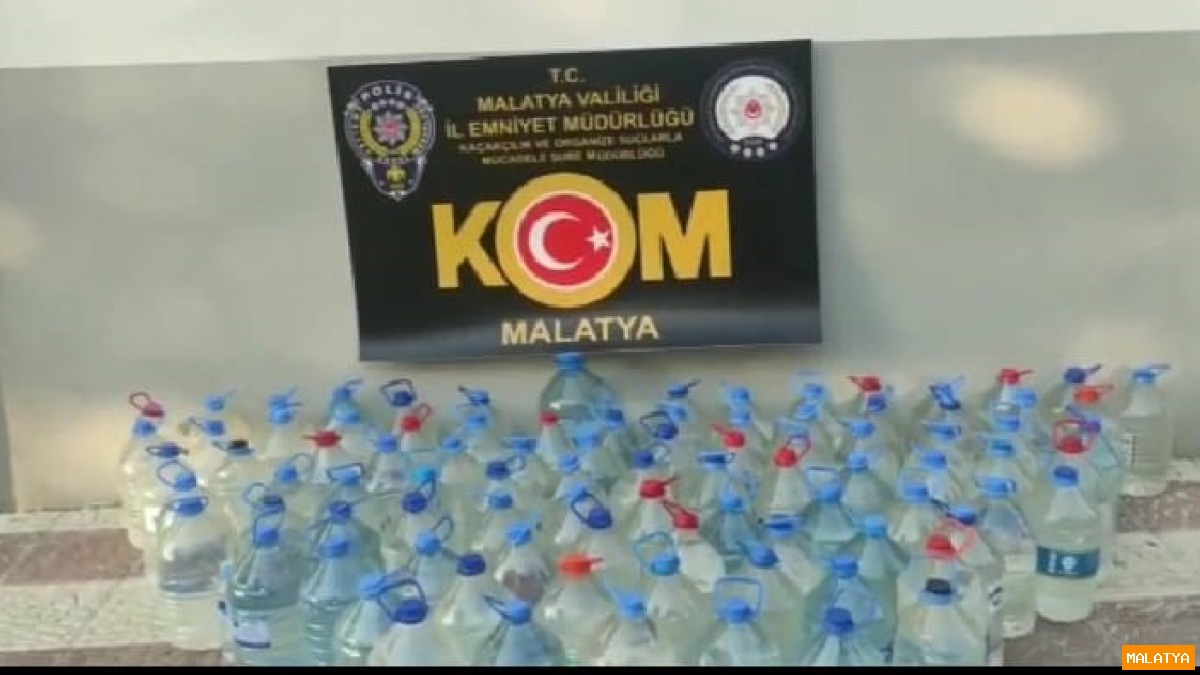 Malatya'da 460 litre sahte alkol ele geçirildi