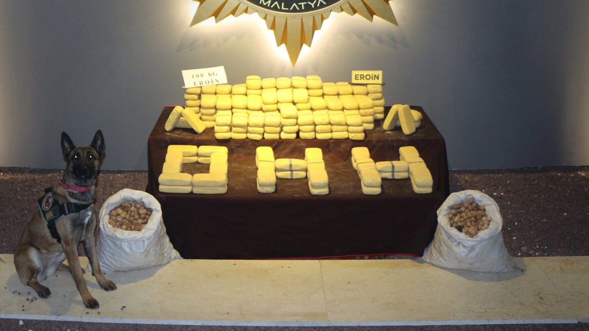 Malatya'da ceviz çuvallarına gizlenmiş 100 kilo 250 gram eroin ele geçirildi