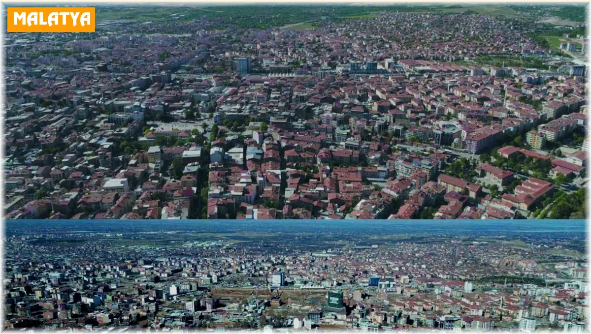 Malatya'da deprem öncesi ve sonrası çekilen görüntüler yıkımın boyutunu gözler önüne serdi