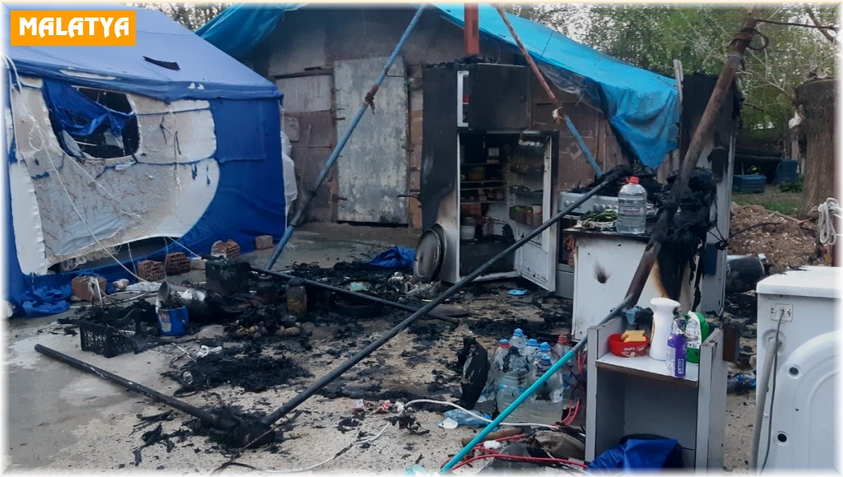 Malatya'da ev ve çadır yangını