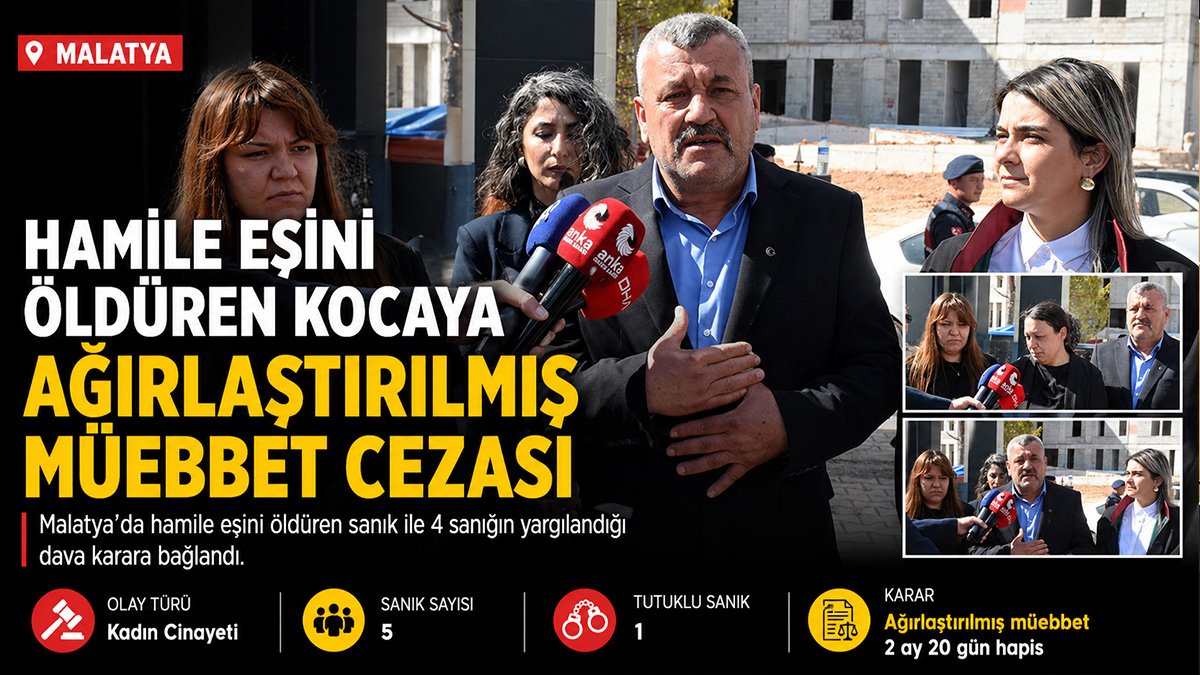 Malatya'da hamile eşi Beste Kızılay'ı öldüren Alican Kızılay'a ağırlaştırılmış müebbet