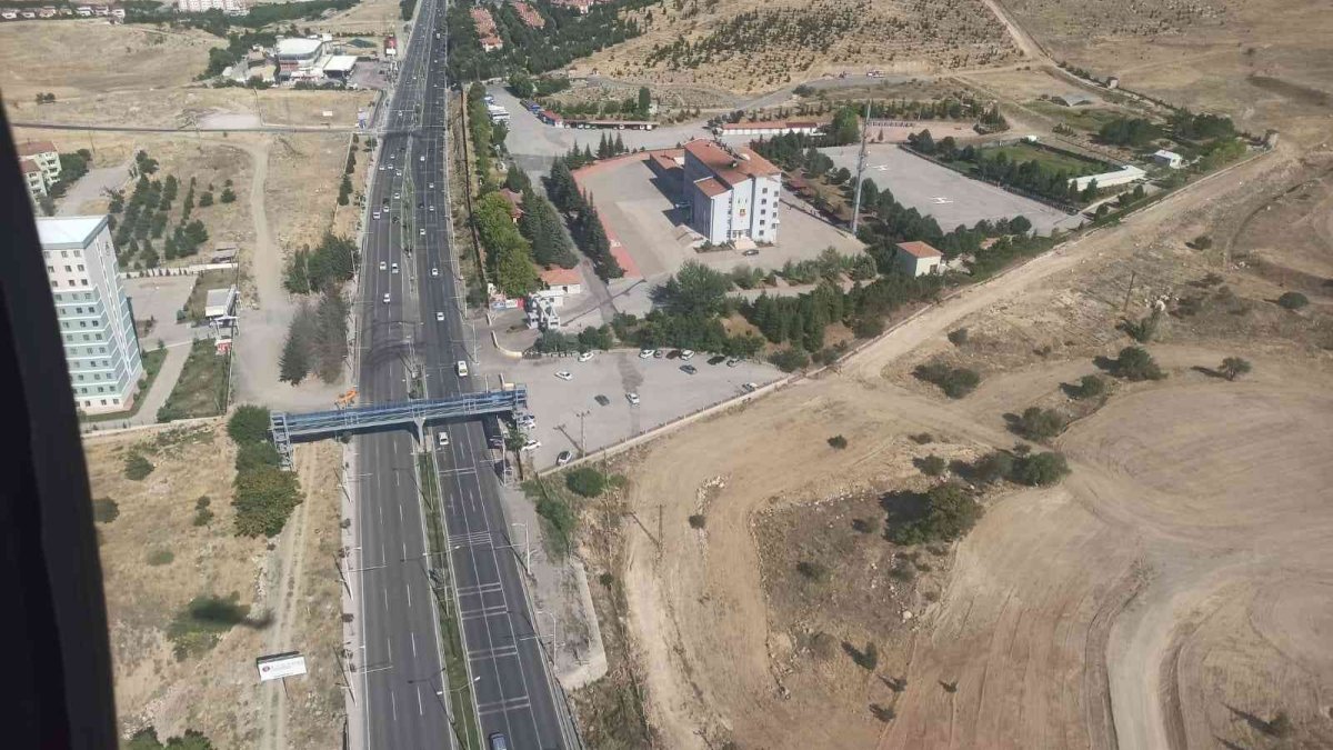 Malatya'da helikopter destekli trafik denetimi