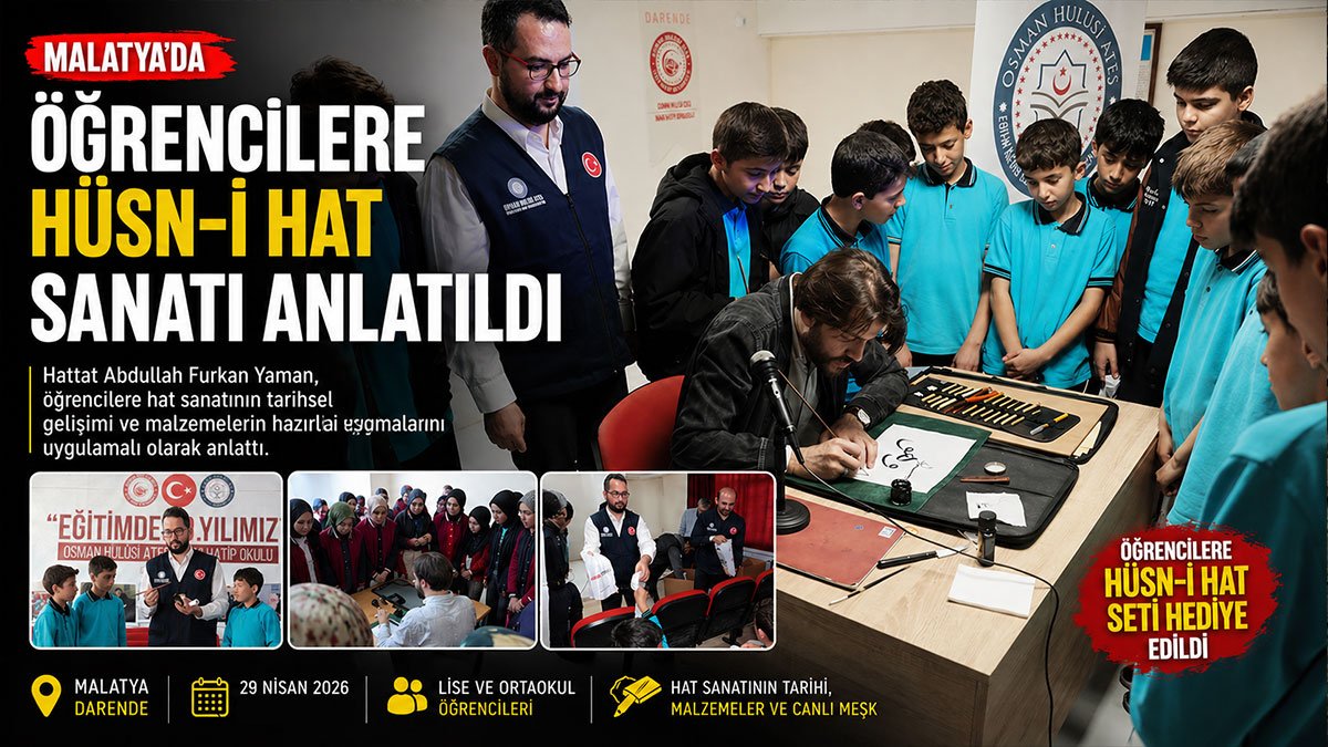 Malatya'da öğrenciler canlı meşkle Hüsn-i Hat Sanatı'nı tanıdı