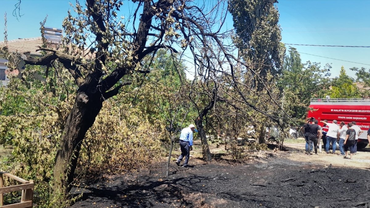 Malatya'da otluk alanda çıkan yangın eve sıçradı